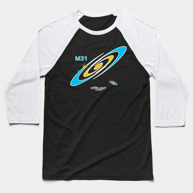 Andrómeda Galaxy M31 Baseball T-Shirt by StarlightHunter.com